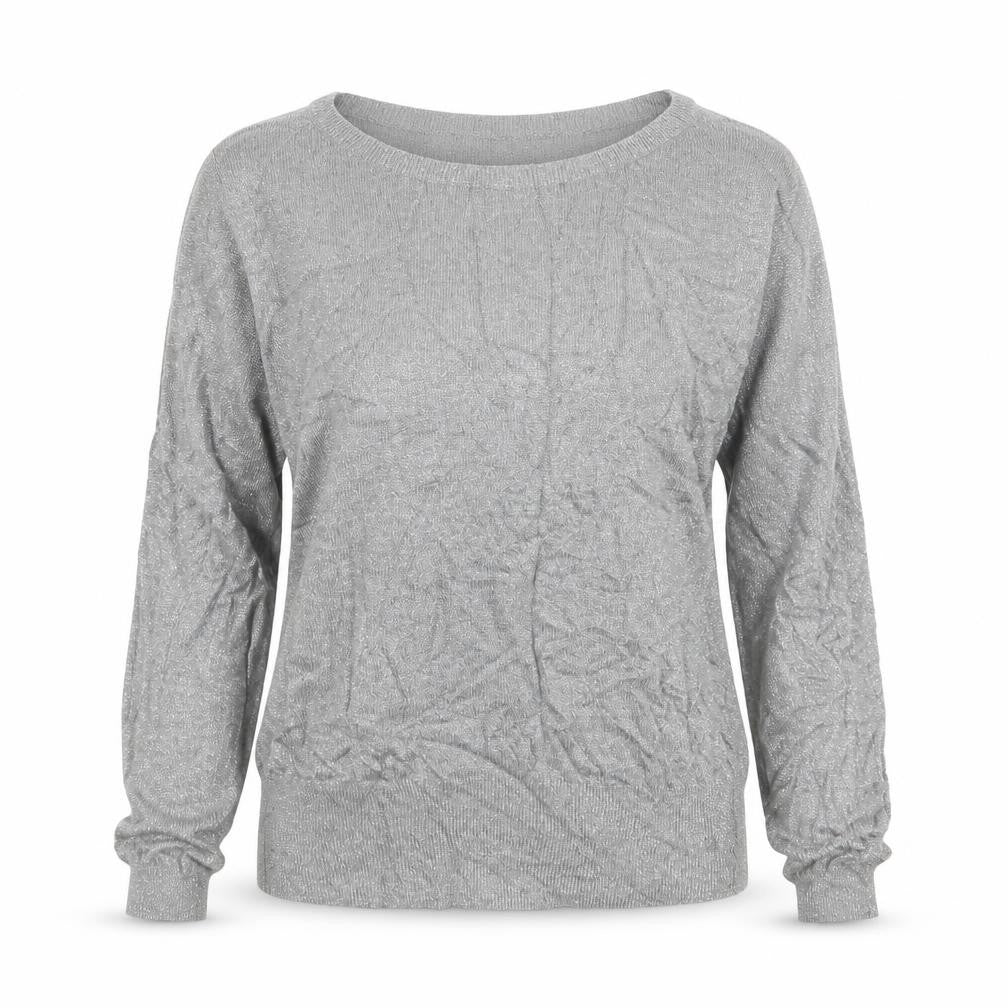 Front view of H&M women’s grey jumper, size M