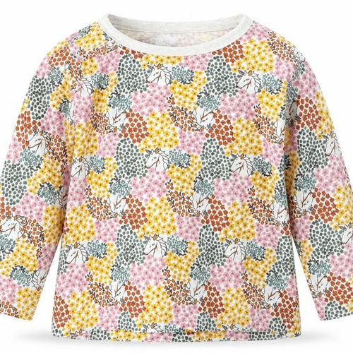 Matalan Girls Pink Floral  Basic T-Shirt Size 12-18 Months  - Unicorn