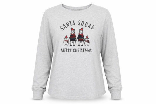 Front view of Avenue women’s grey pullover sweatshirt, size S, - seasonal christmas festive holiday