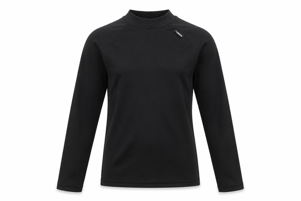 Front view of Wed'ze girls’ black pullover sweatshirt, size 12, years