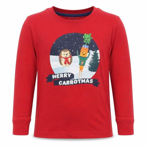 Lilly & Dan Girls Red   Top Pyjama Top Size 9-10 Years  - Seasonal Christmas Festive Holiday