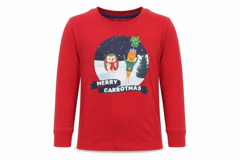 Lilly & Dan Girls Red   Top Pyjama Top Size 9-10 Years  - Seasonal Christmas Festive Holiday