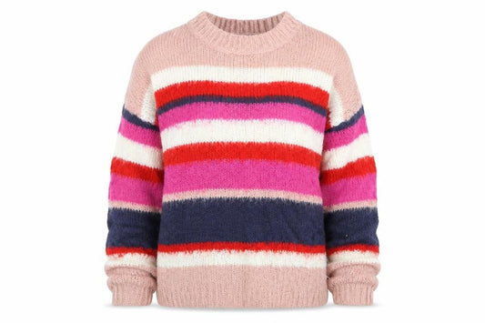 Front view of George women’s multicoloured striped jumper, size UK 12
