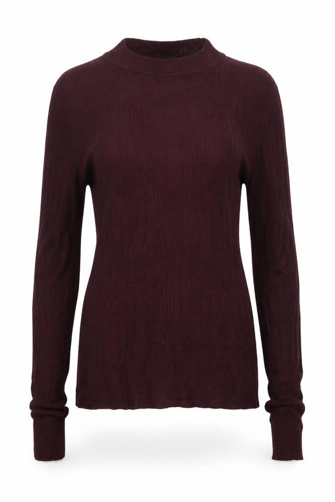 Front view of New Look women’s purple pullover sweatshirt, size UK 8