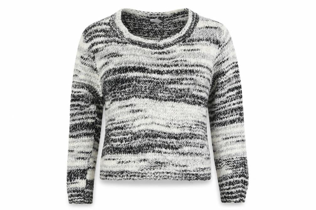 Front view of H&M women’s white geometric jumper, size XS