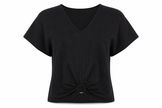 Front view of Papaya women’s black pullover sweatshirt, size UK 12
