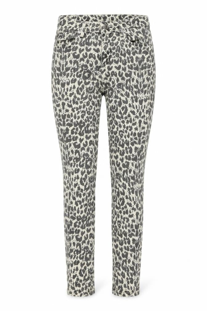 Mango Womens White Animal Print Denim Skinny Jeans Size 6 L25 in