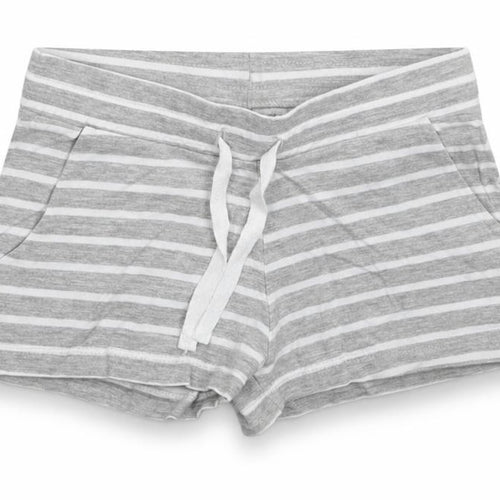 H&M Girls Grey Striped  Sweat Shorts Size 8-9 Years