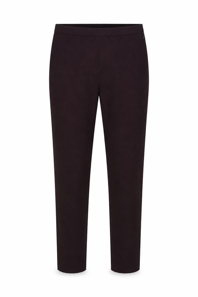 Front view of HORNBEK women’s red trousers, size UK 12, 30-inch leg