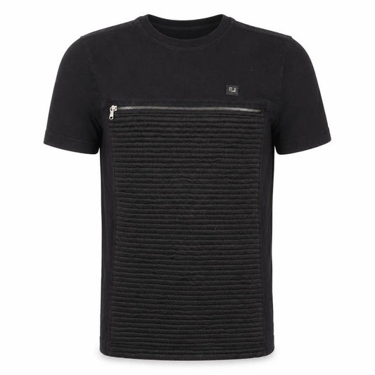 Front view of ETD jeans men’s black t-shirt, size S