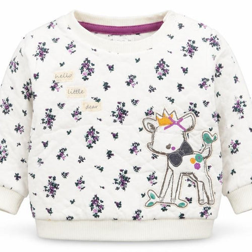 F&F Girls White Floral  Pullover Jumper Size 0-3 Months