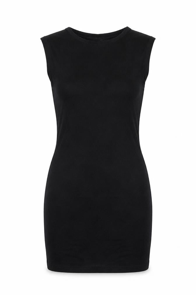 Shien Womens Black   Tank Dress  Size S  - shoulder pads