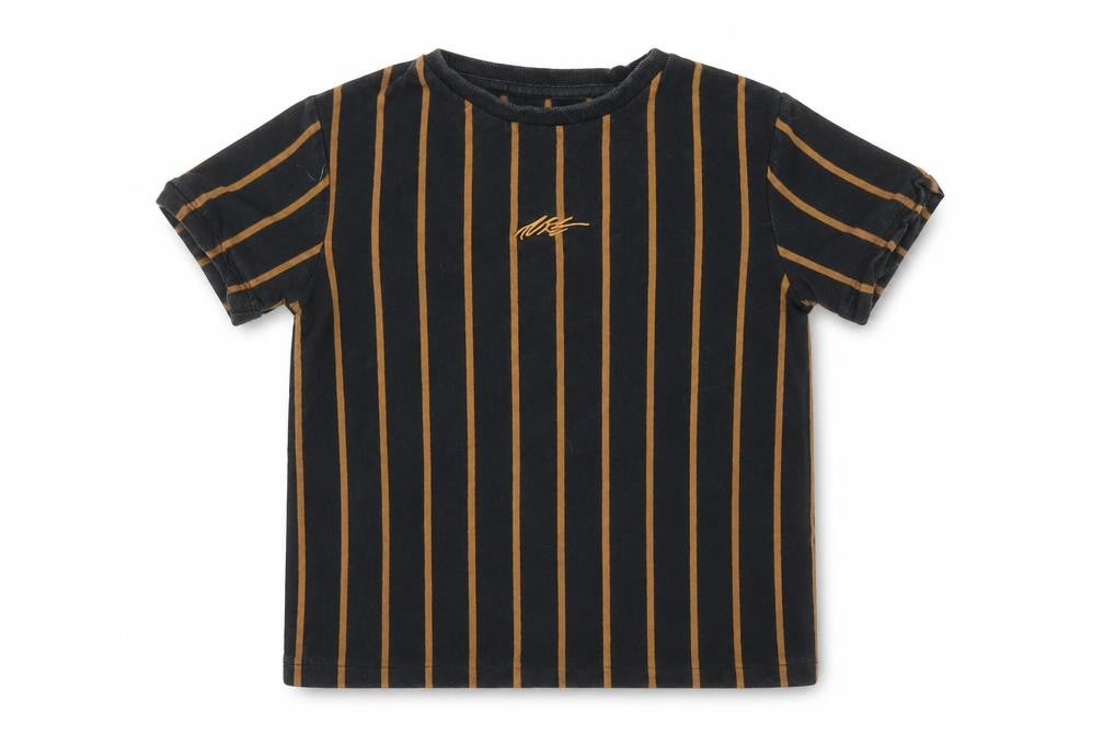 Next Boys Black Striped  Basic T-Shirt Size 8 Years