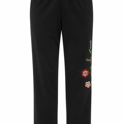 manolita Womens Black Floral  Trousers  Size XL L30 in - Floral embroidery