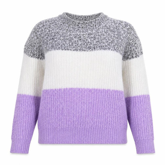 Front view of Primark women’s multicoloured knit jumper, size UK 12