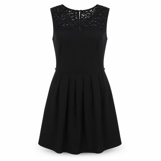 Front view of Cynthia Rowley women’s black a-line, size UK 8