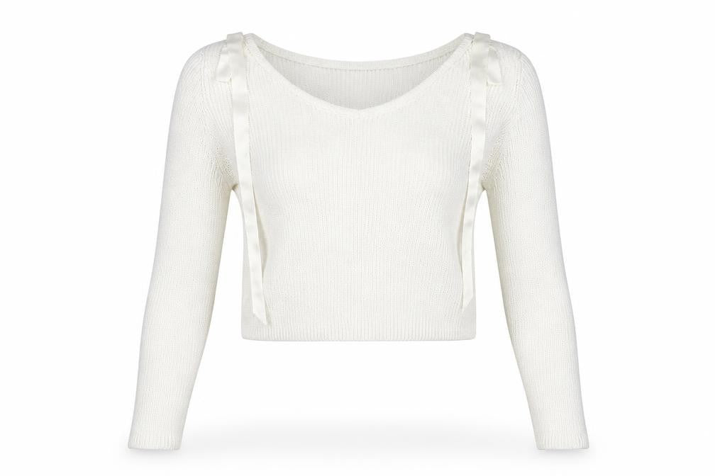Front view of H&M women’s ivory jumper, size S