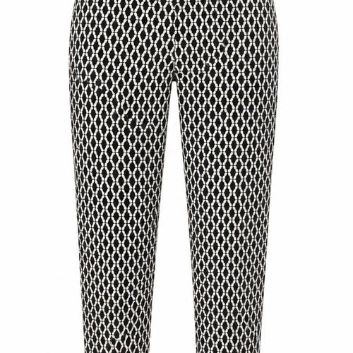 Preworn Womens Black Argyle/Diamond  Trousers  Size 28 L26.5 in