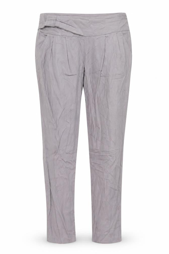 Front view of spodnie women’s grey trousers, size UK 10, 30-inch leg