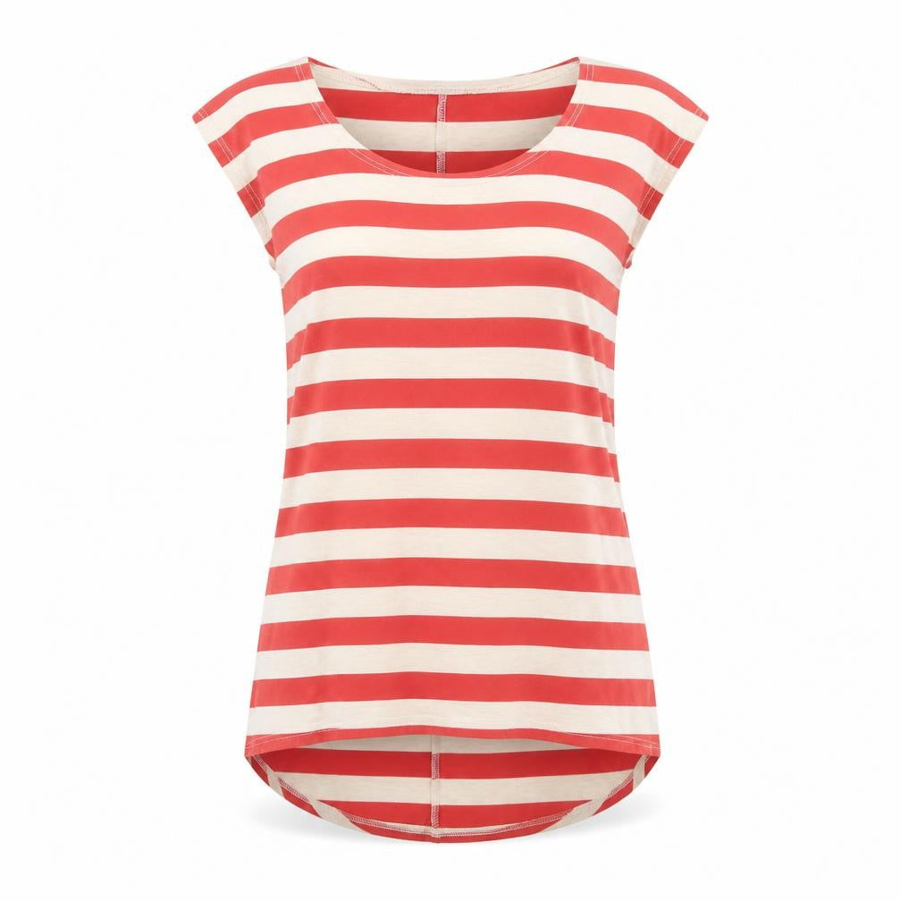 River Island Womens Red Striped  Basic T-Shirt Size 8