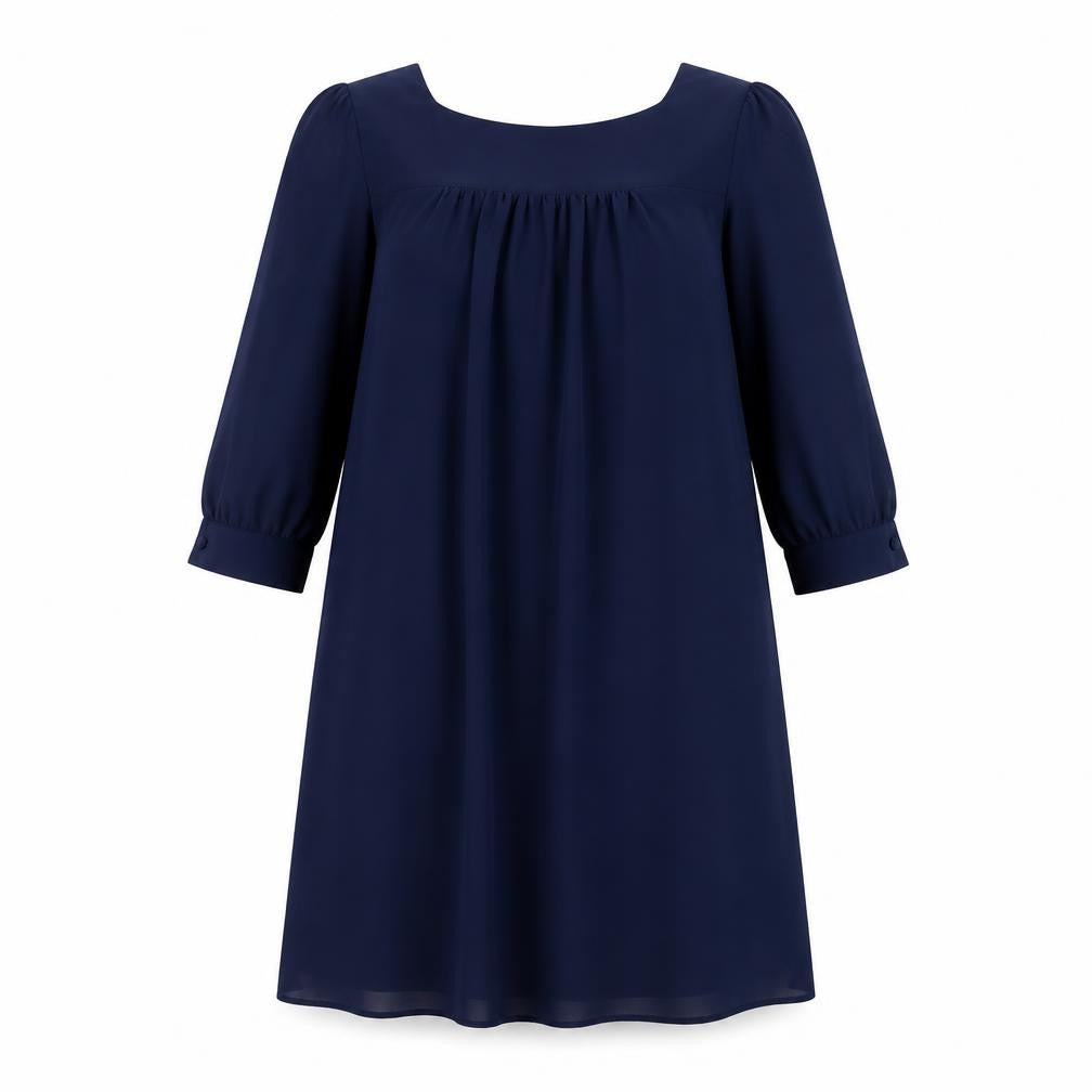 Front view of H&M women’s blue a-line, size UK 10