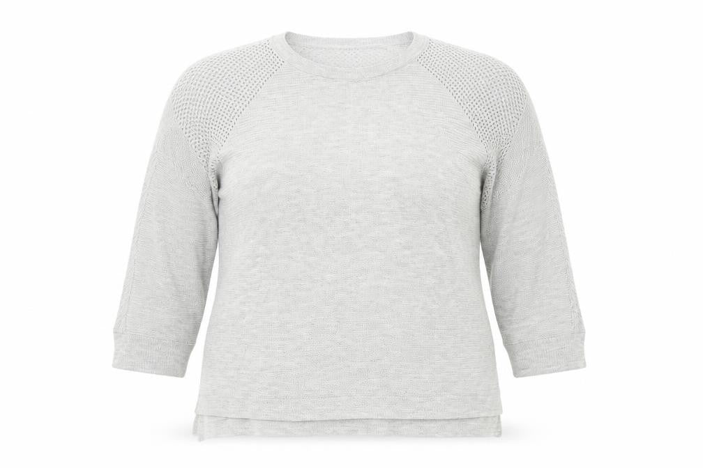 Front view of Marks & Spencer women’s grey knit jumper, size UK 16