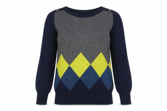 Front view of Next women’s multicoloured knit jumper, size UK 8