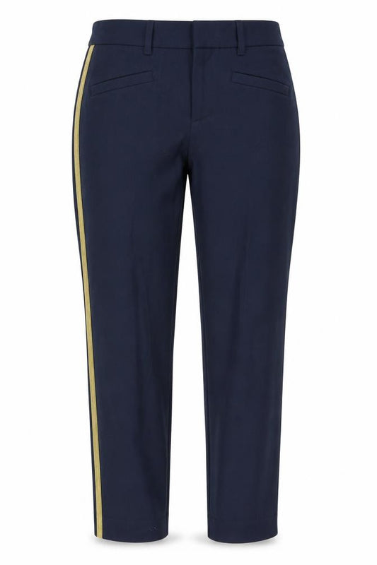 Front view of Gap women’s blue trousers, size UK 4, 28-inch leg