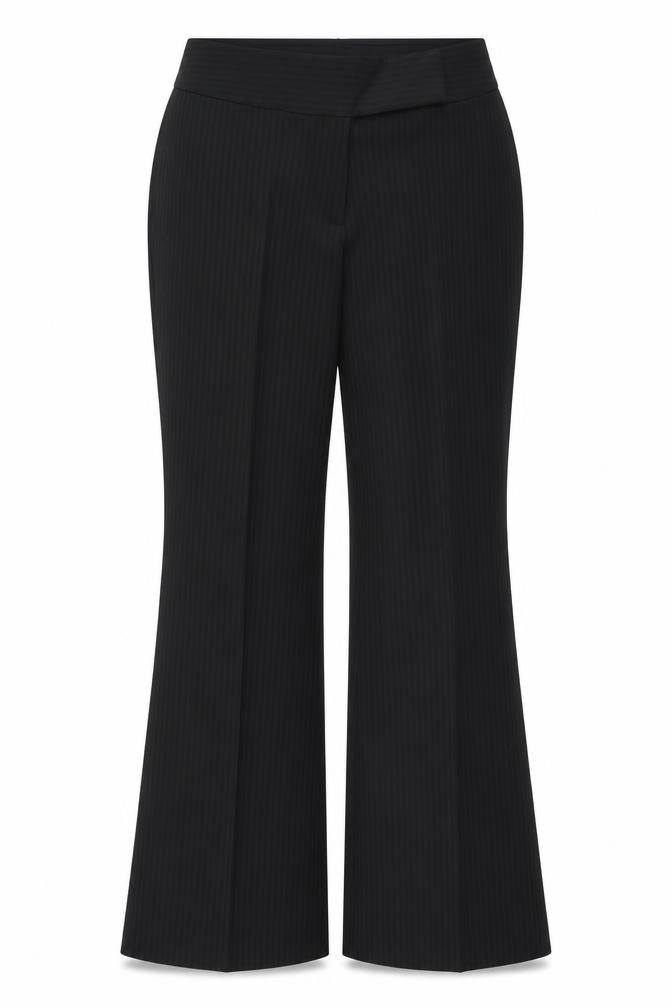 Front view of Marks & Spencer women’s black trousers, size UK 12, 30-inch leg