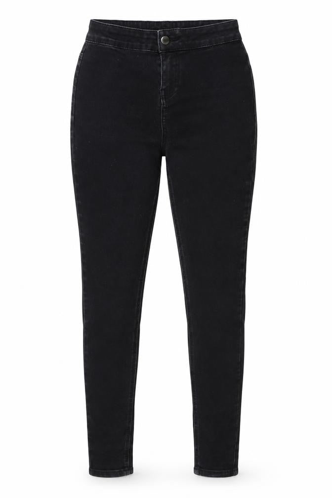 Front view of Tu women’s black skinny jeans, size UK 8, 28-inch leg