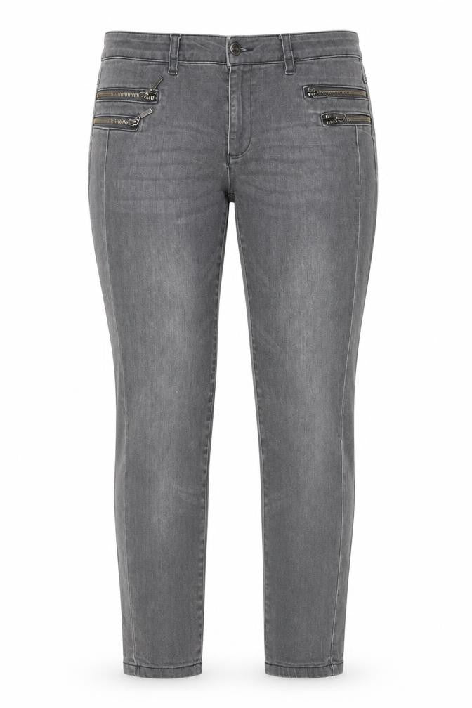 Front view of Only women’s grey skinny jeans, size L, 29-inch leg