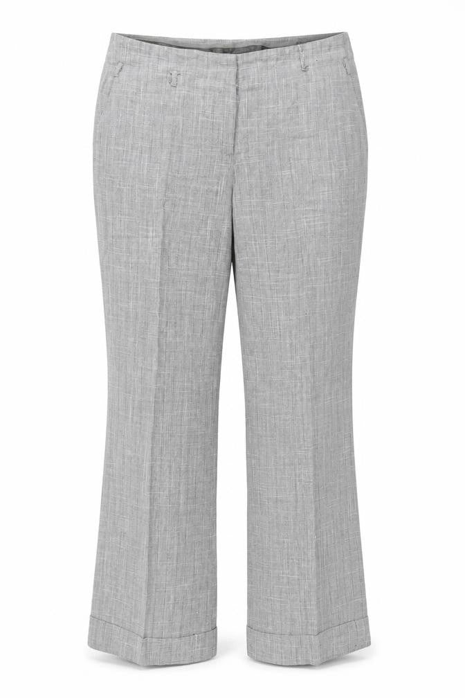 Front view of Evie women’s grey trousers, size UK 14, 28-inch leg