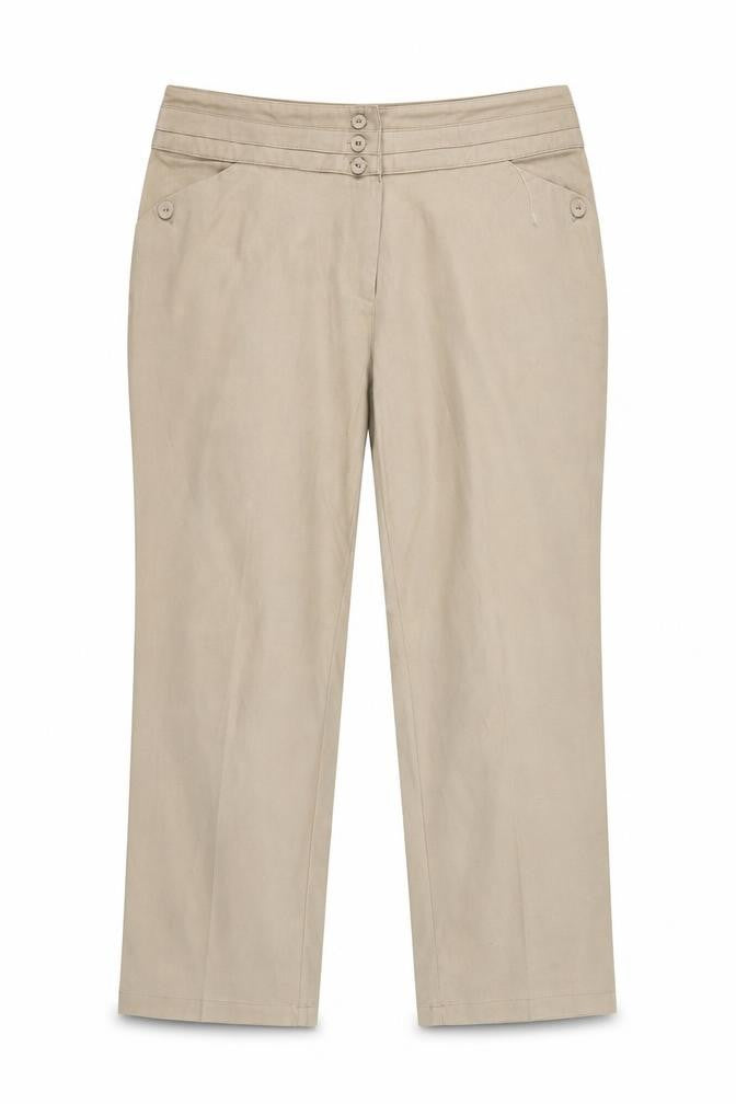 Front view of preview women’s beige trousers, size UK 20, 29-inch leg