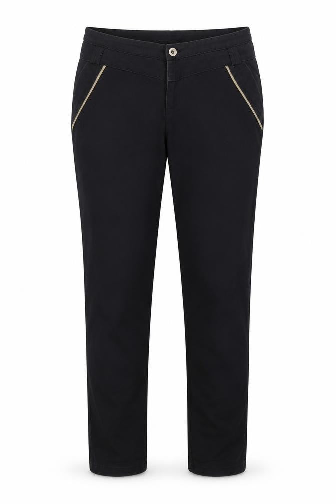 Front view of freesia women’s black trousers, size L, 32-inch leg