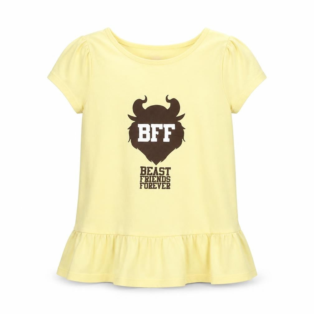 Front view of H&M girls’ yellow basic t-shirt, size 9, years