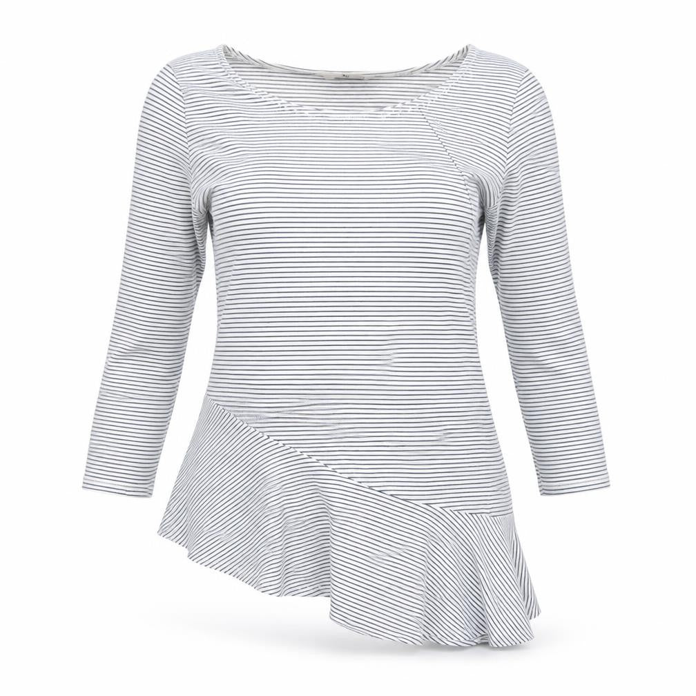 Front view of Tu women’s white striped basic t-shirt, size UK 8