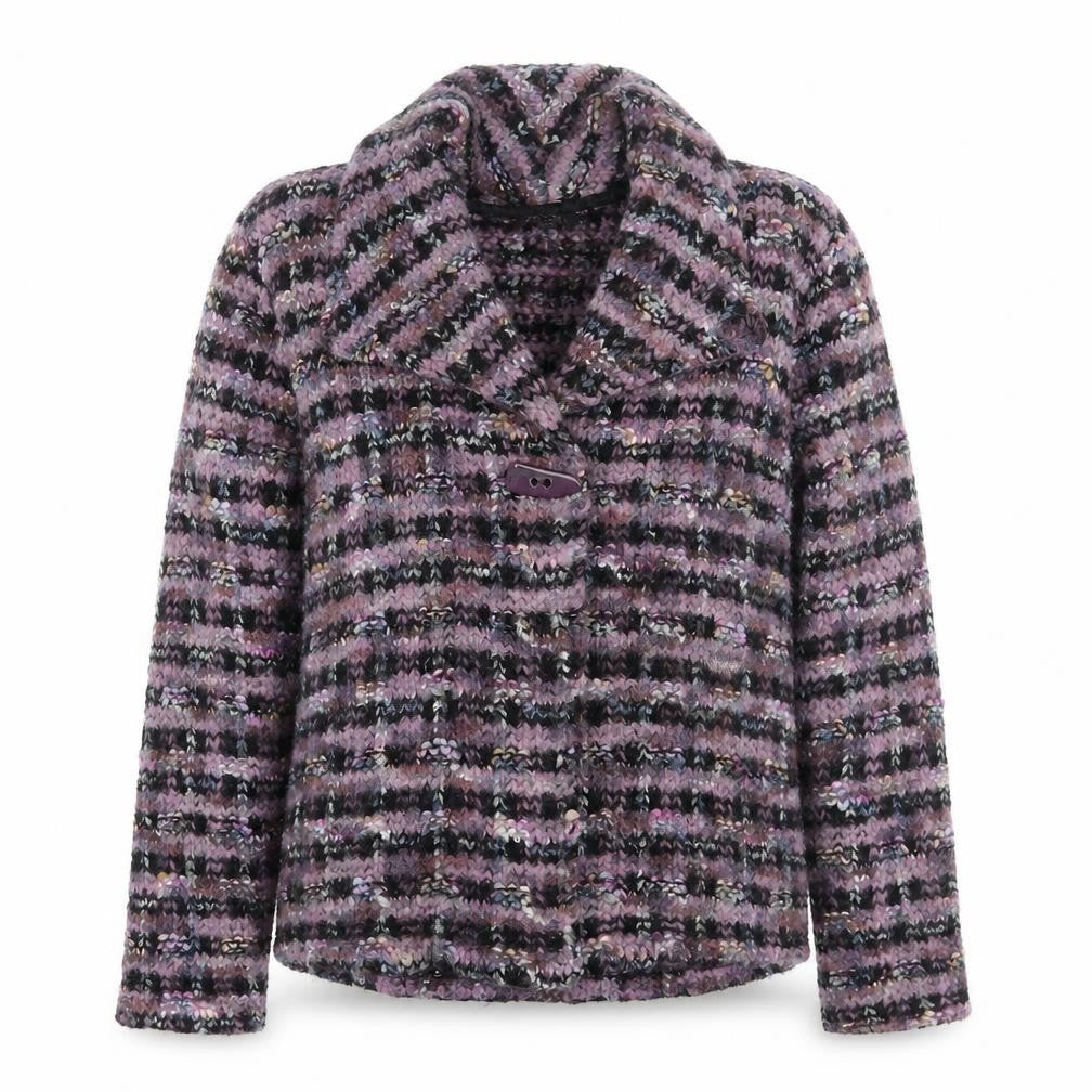 Front view of George women’s purple jacket coatigan, size UK 10