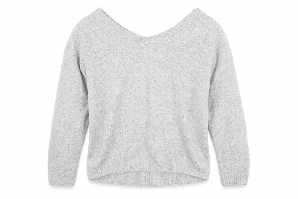Front view of H&M women’s grey jumper, size M