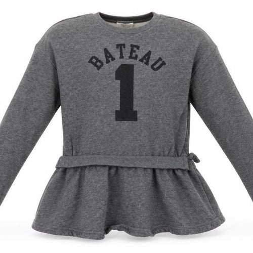 After a long time you will Girls Grey   Pullover Sweatshirt Size 11-12 Years  - Bateau 1