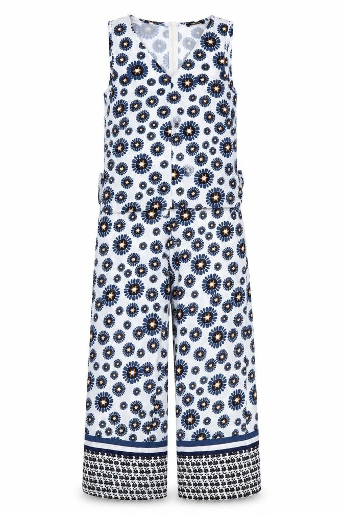 Talco Womens Blue Floral  Jumpsuit One-Piece Size S L25 in