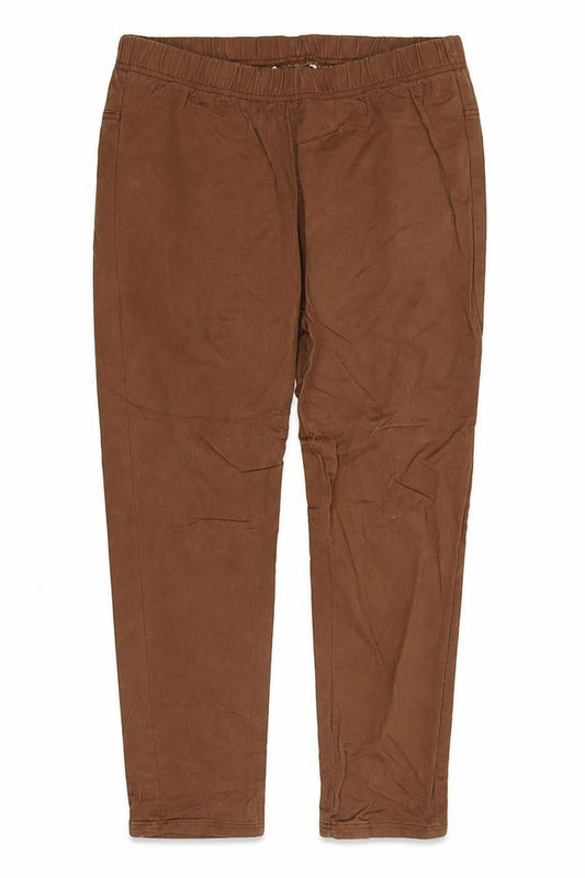 Front view of Preworn women’s brown trousers, size UK 18, 28-inch leg