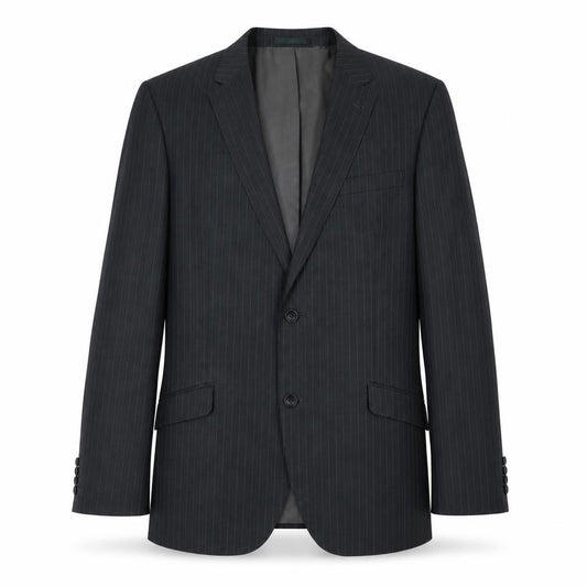 Front view of Butler & Webb men’s blue striped jacket blazer, size 40