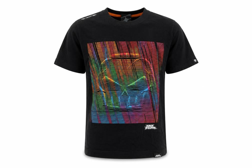 Front view of No Fear girls’ black basic t-shirt, size 11-12, years