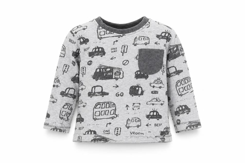 Front view of George Baby Grey Basic T-Shirt, size 3-6, Months