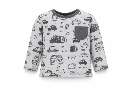 Front view of George Baby Grey Basic T-Shirt, size 3-6, Months