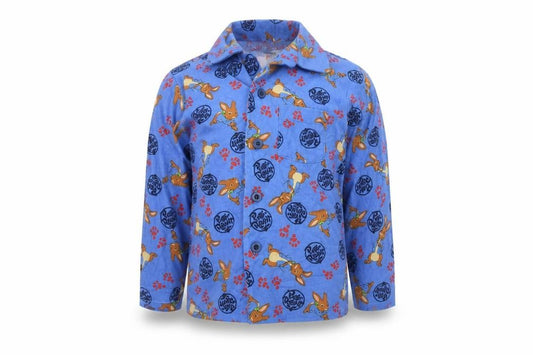 Front view of George Baby Blue Basic Button-Up, size 12-18, Months - peter rabbit