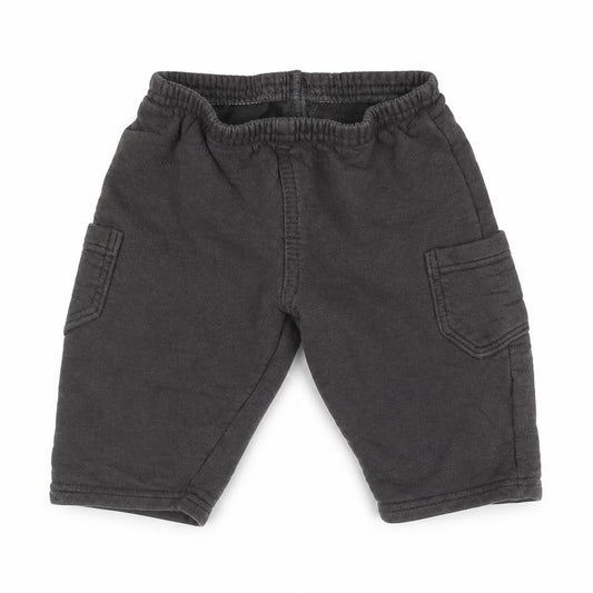 Front view of BRANDILI boys’ grey jogger trousers, size 6-9, months