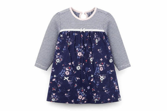 Front view of George Baby Blue Floral Fit & Flare, size 9-12, Months