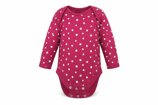 Front view of George Baby Purple Babygrow One-Piece, size 3-6, Months - Butterfly print