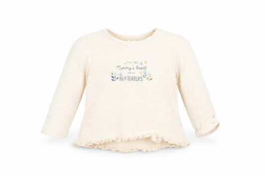 Front view of George Baby Beige Basic T-Shirt, size 3-6, Months